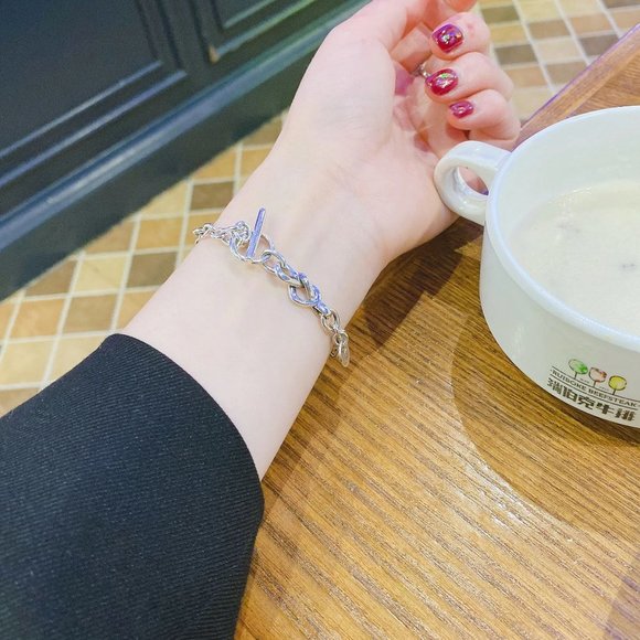 *NEW 925 Sterling Silver Link Toggle Bar Bracelet - Picture 9 of 9